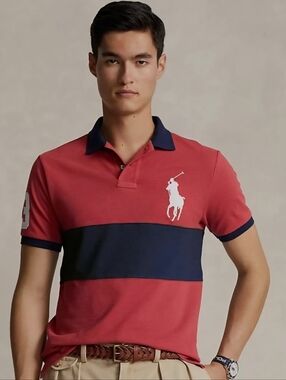 POLO RALPH LAUREN Men's Classic Fit Big Pony Mesh Polo Shirt XL